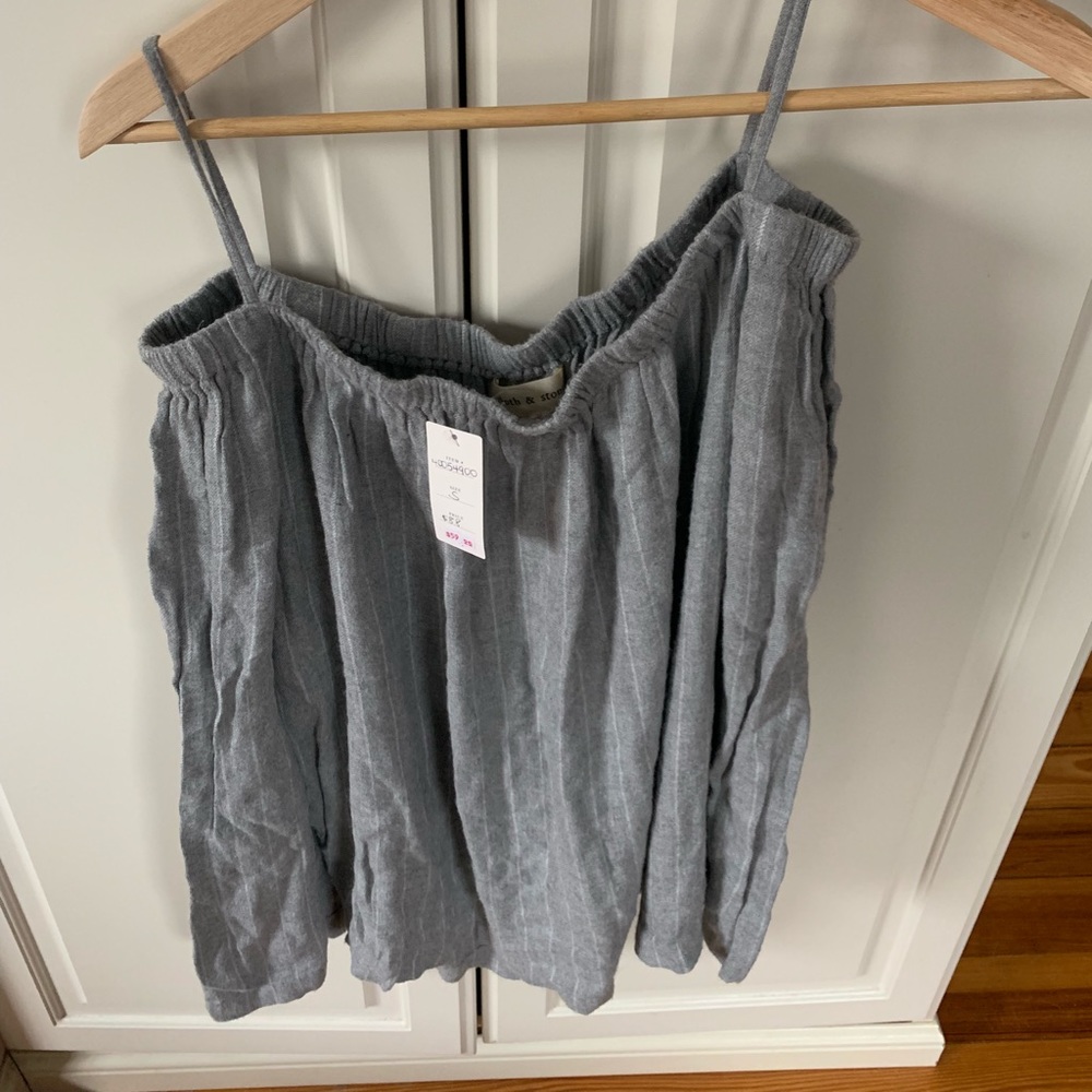 Anthropologie bare shoulder flannel shirt